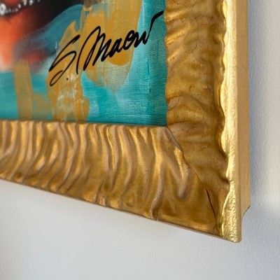 Dipinto Tony Montana con Cornice Oro – Macrì 2