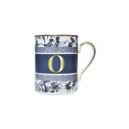Baci Milano Mug Alphabet lettera O in porcellana blu