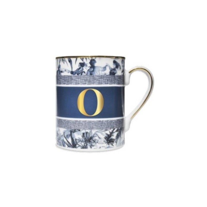 Baci Milano Mug Alphabet lettera O in porcellana blu