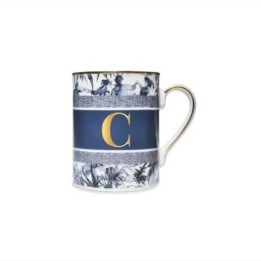 Baci Milano Mug Alphabet lettera C in porcellana blu