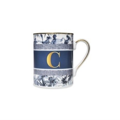 Alphabet – Mug Lettera C in Porcellana Blu | Baci Milano