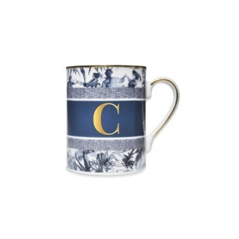 Alphabet – Mug Lettera C in Porcellana Blu | Baci Milano