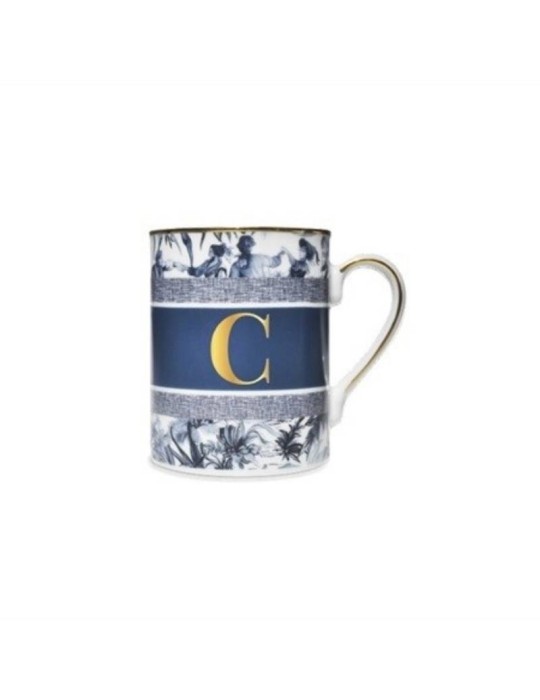 Alphabet – Mug Lettera C in Porcellana Blu | Baci Milano