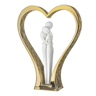 Statuina Coppia Cuore Alta Bianco/Oro H24 cm – Bongelli...