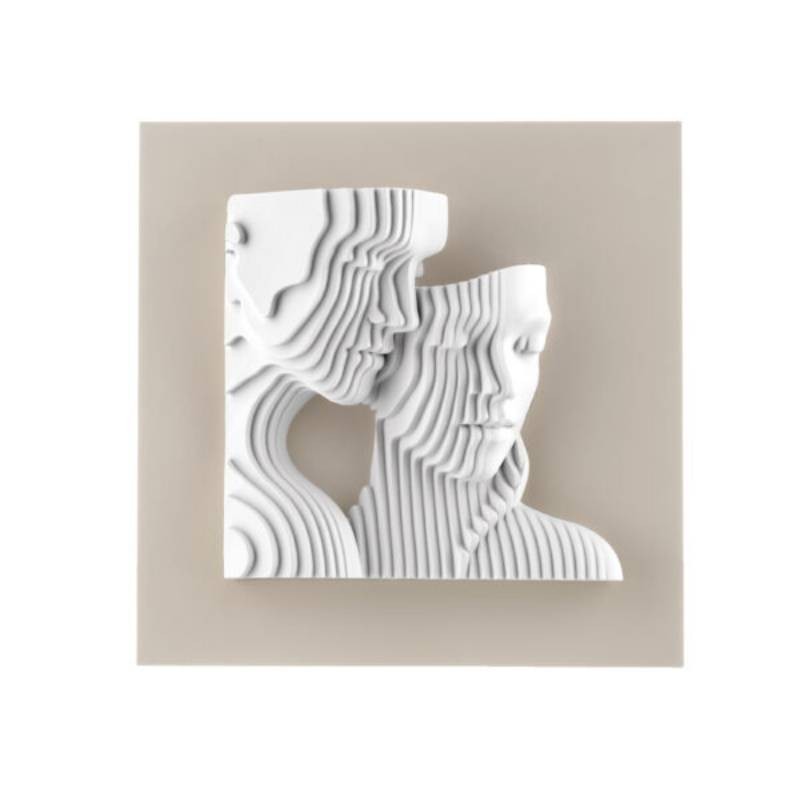 Quadretto Coppia Stilizzata Nocciola 15x15 cm – Bongelli Preziosi