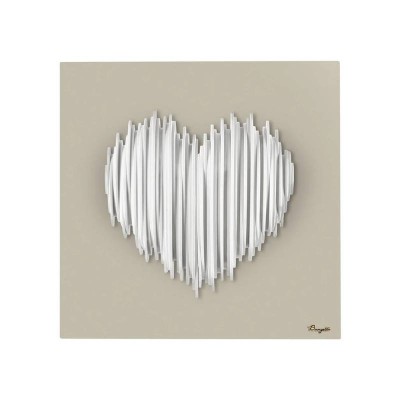 Quadretto Cuore Stilizzato Base Nocciola 15x15 cm –...