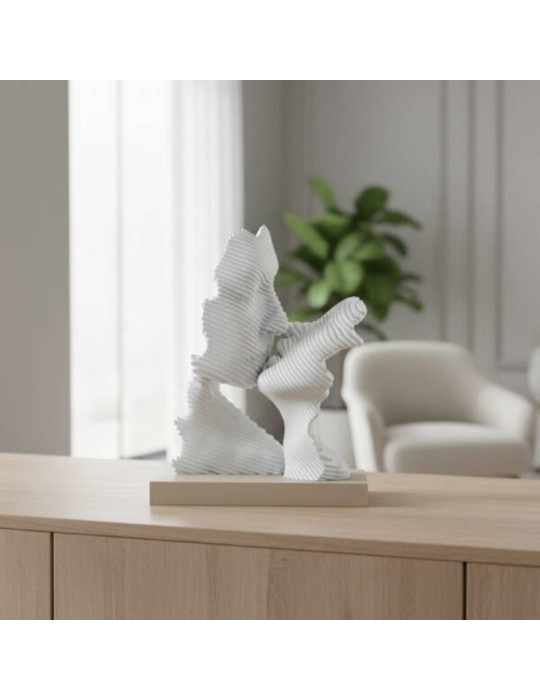 Scultura Bacio Stilizzato Base Nocciola 16x29...