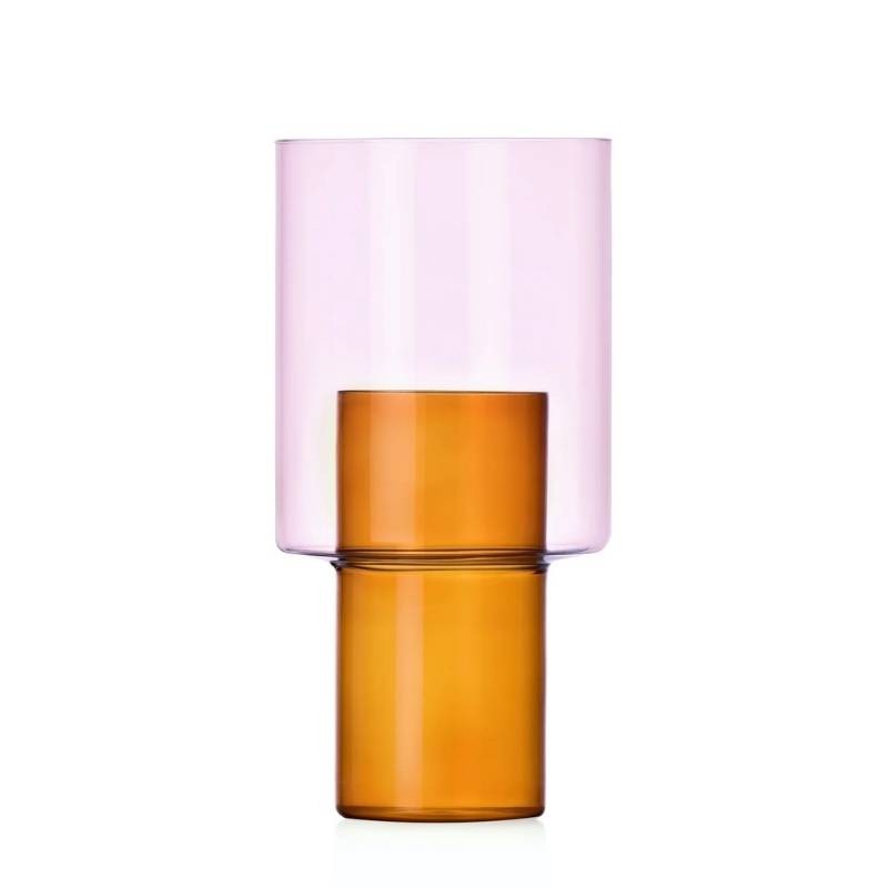 Vaso Grande B Ambra-Rosa – Vetro Borosilicato Ichendorf