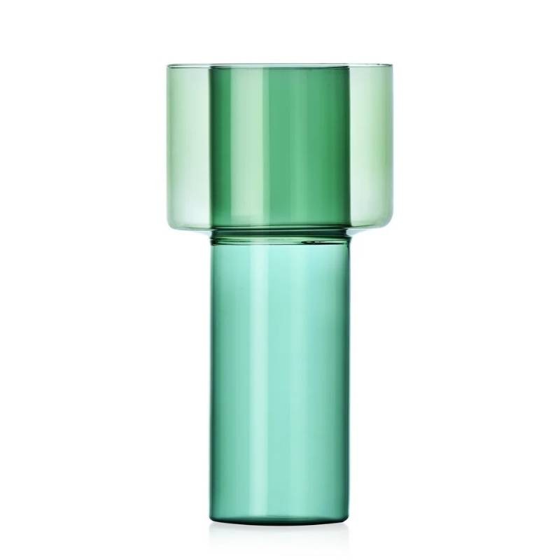 Vaso Boreale Blu e Verde Petrolio h21 – Vetro Borosilicato Ichendorf