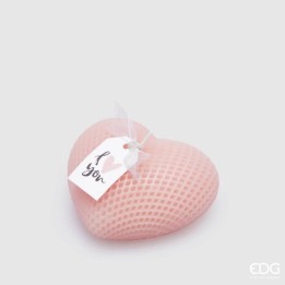 EDG Enzo De Gasperi Candela Cuore rosa larga 15 cm