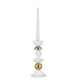 Bongelli Preziosi Portacandele Liberty bianco oro 27 cm