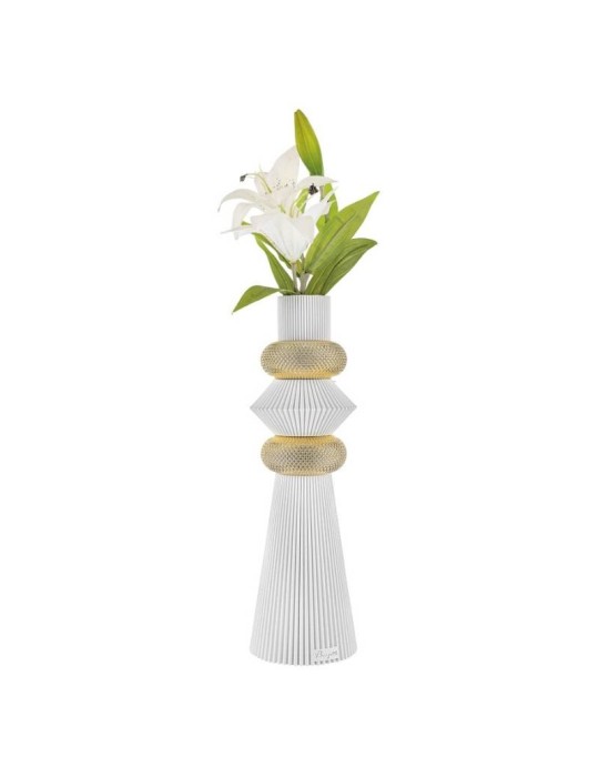 Vaso Modular H.39 Bianco Oro Bongelli Preziosi