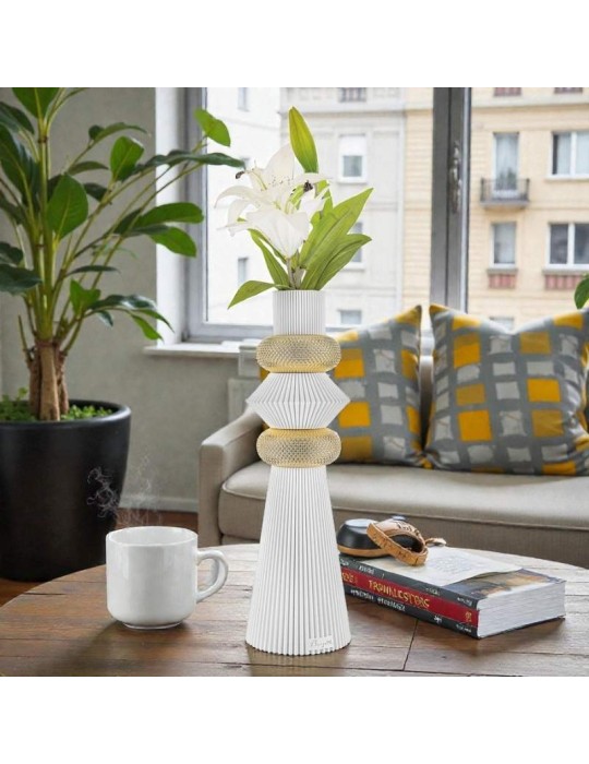 Vaso Modular H.39 Bianco Oro Bongelli Preziosi