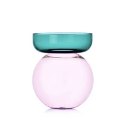 Ichendorf Milano Vaso Aura sferico petrolio e rosa