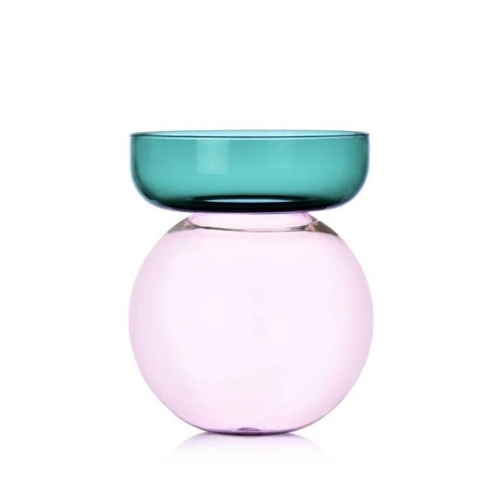 Ichendorf Milano Vaso Aura sferico petrolio e rosa