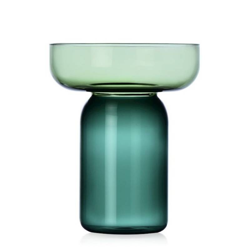 Vaso Cilindrico Piccolo Aura Verde-Petrolio – Ichendorf Milano