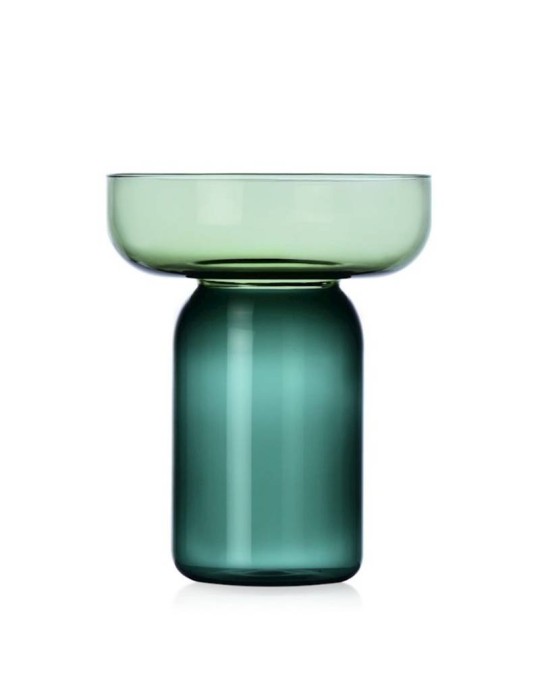 Vaso Cilindrico Piccolo Aura Verde-Petrolio – Ichendorf Milano