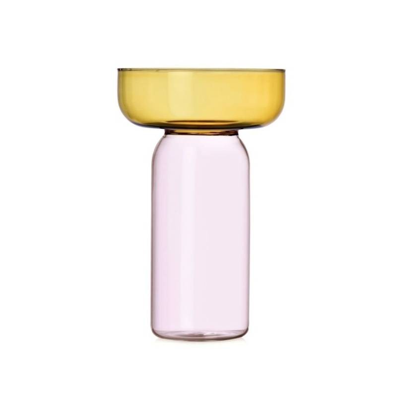 Vaso Cilindrico Medio Aura Ambra-Rosa – Ichendorf Milano