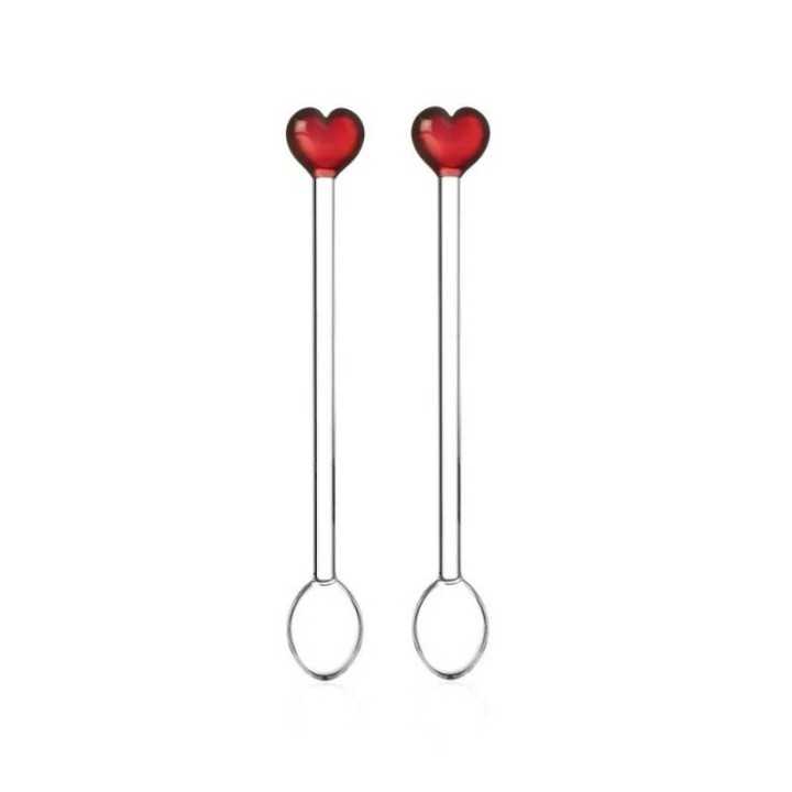 Ichendorf Milano Set di 2 cucchiaini Cuore rosso
