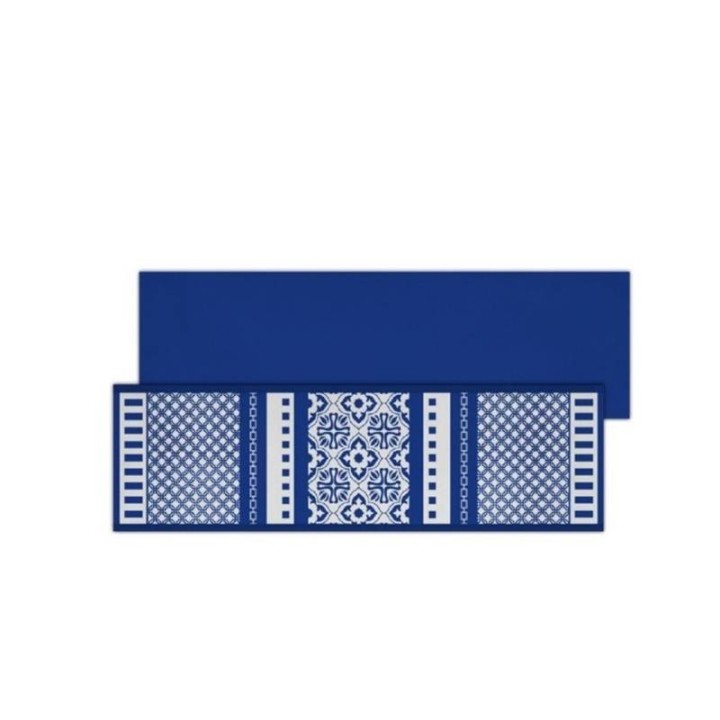 Baci Milano Runner Infinity bianco e blu 48 × 150 cm