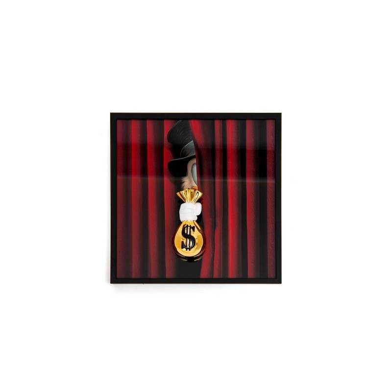 Quadro “MONEY BAG ON STAGE” 30x30 cm – Sequenze