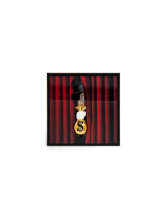 Quadro “MONEY BAG ON STAGE” 30x30 cm – Sequenze