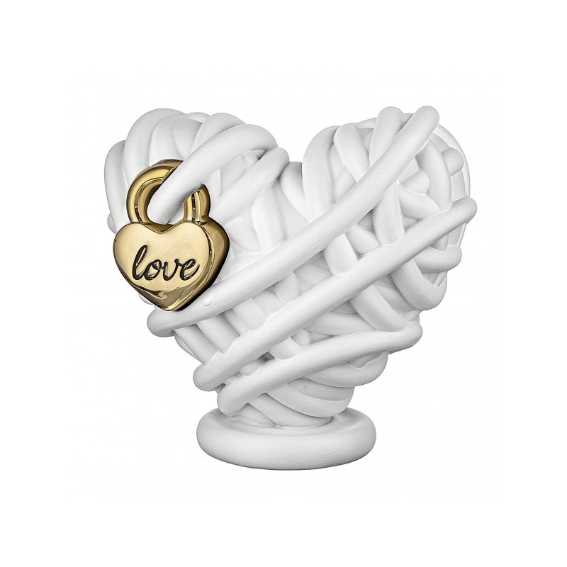 Cuore Gomitolo Bianco 8x8 cm – Bongelli Preziosi