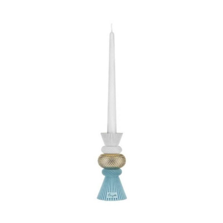 Bongelli Preziosi Portacandela Modular blu e oro alto 15 cm
