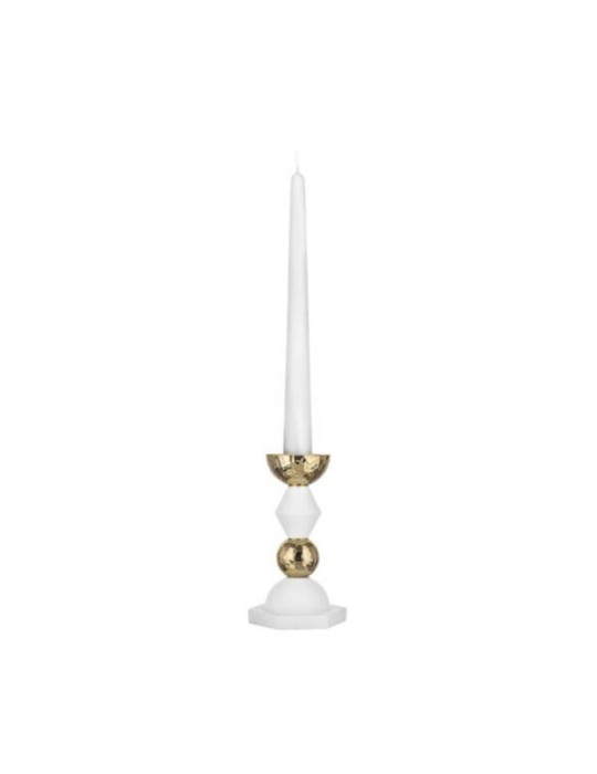 Portacandele Liberty H15 Bianco-Oro – Bongelli...