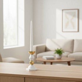 Bongelli Preziosi Portacandele Liberty bianco oro 15 cm