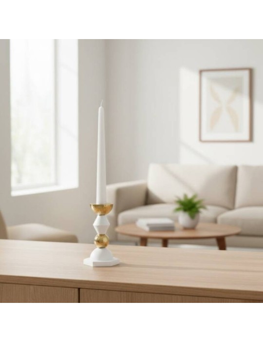 Portacandele Liberty H15 Bianco-Oro – Bongelli Preziosi