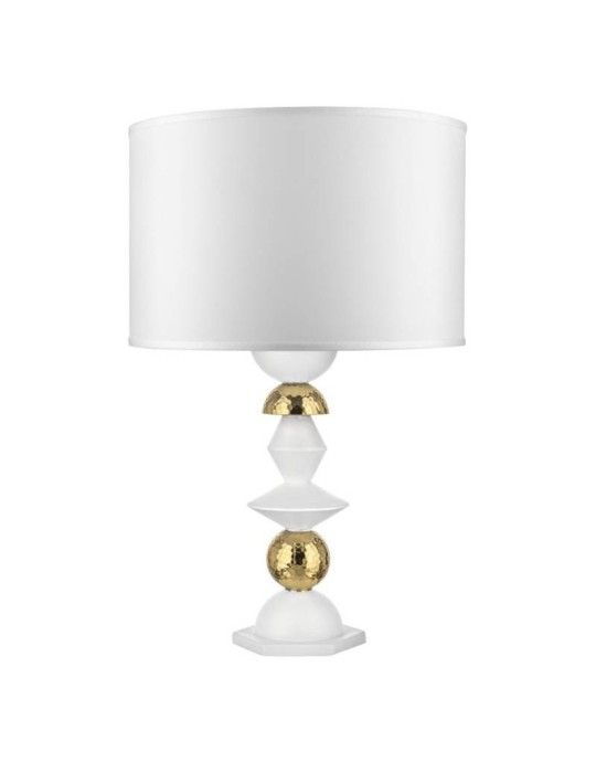 Lampada Liberty H.65 Bianca-Oro con Cappa Bianca – Bongelli Preziosi