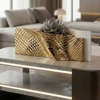 Centrotavola Ophis 35xH18 cm Bianco/Oro – Bongelli Preziosi