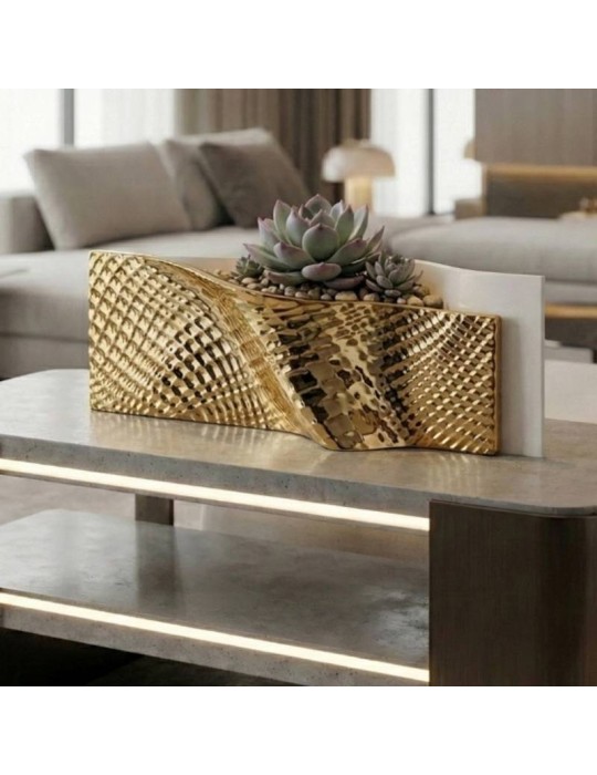 Centrotavola Ophis 35xH18 cm Bianco/Oro – Bongelli Preziosi