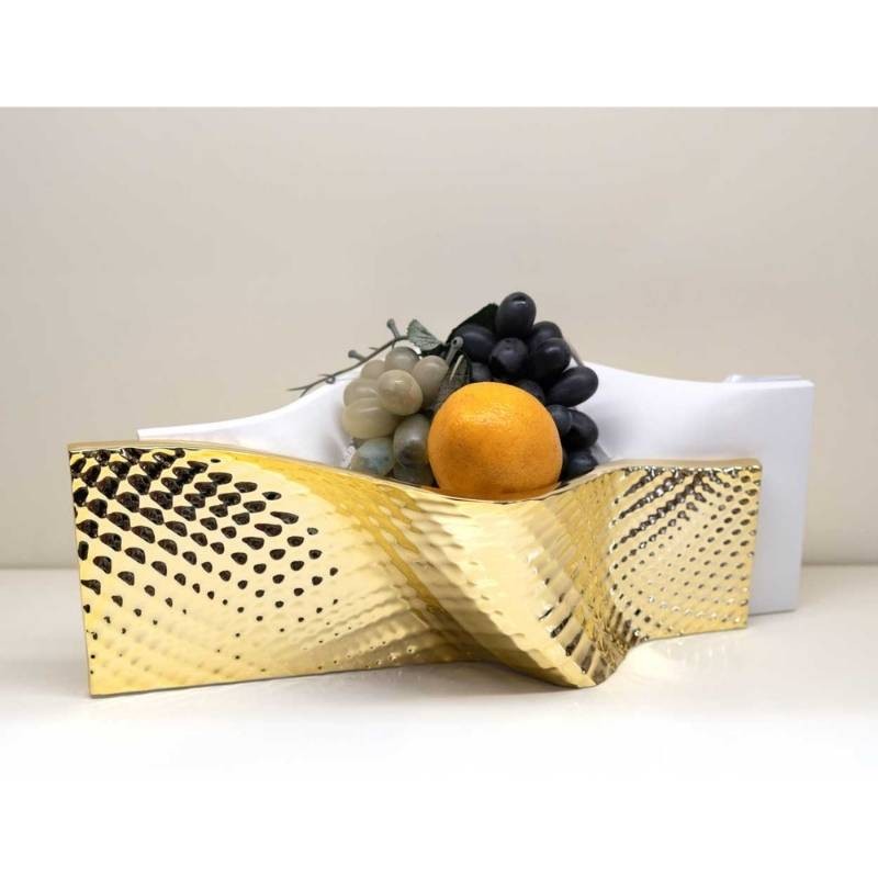 Centrotavola Ophis 35xH18 cm Bianco/Oro –...