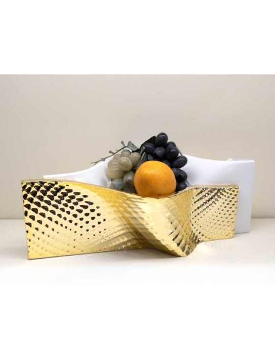 Centrotavola Ophis 35xH18 cm Bianco/Oro –...