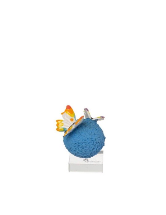 Sfera Prato Blu con Farfalle 4x4 cm – Collezione Gli Alberelli