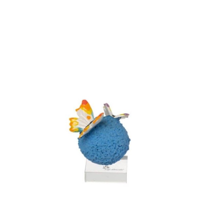 Gli Alberelli Sfera Prato blu con farfalle 4 × 4 cm