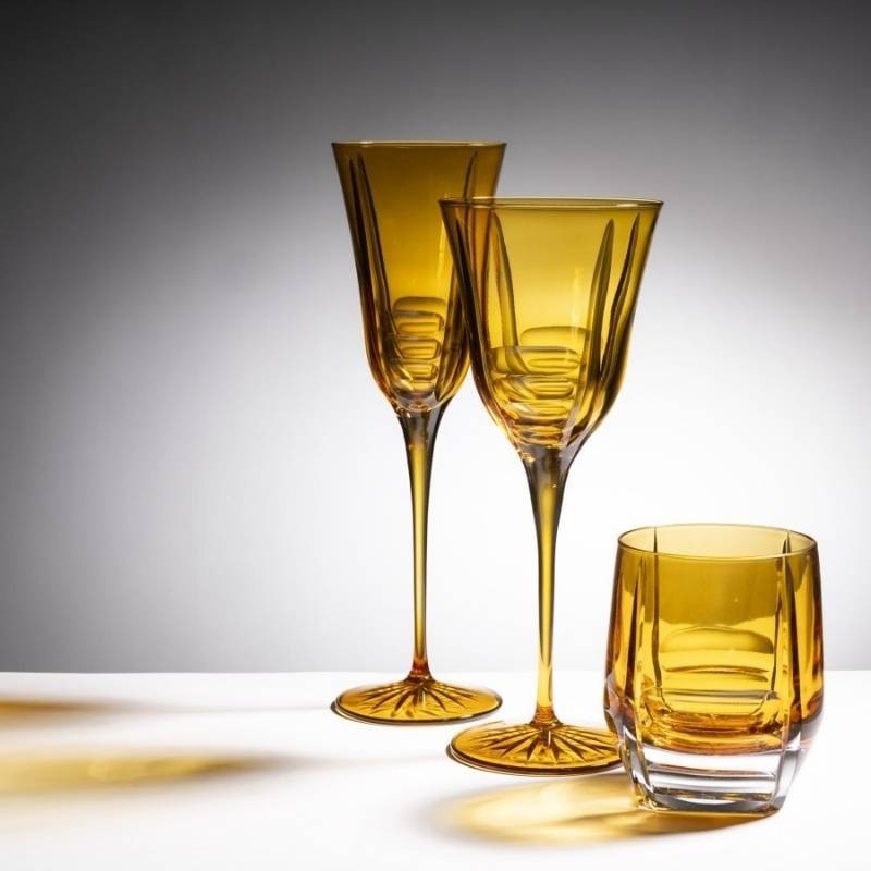 Set 2 Bicchieri Gem Ambra in Vetro Giallo –...