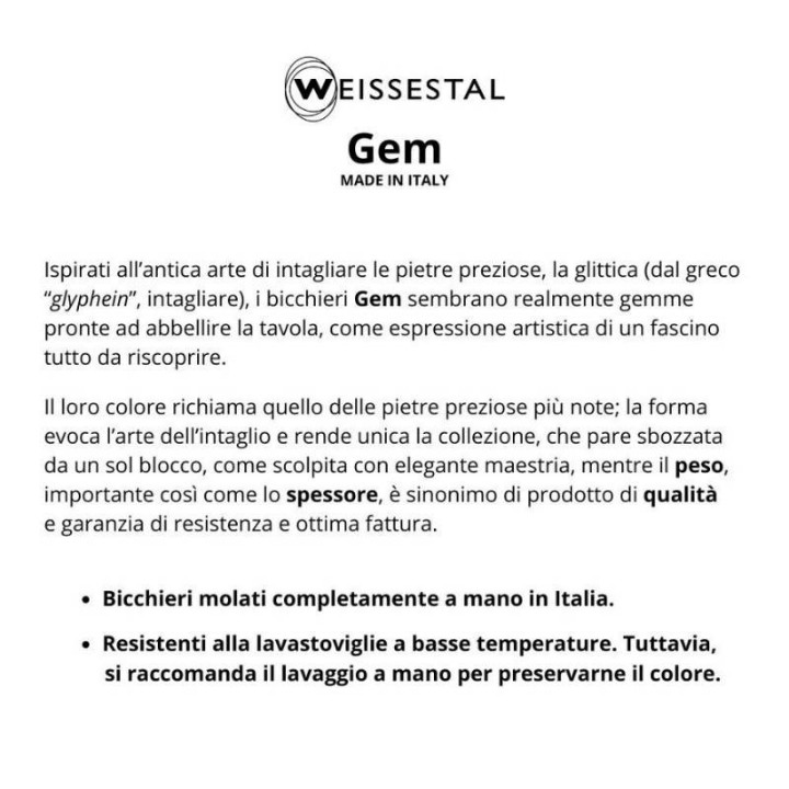 Weissestal Set di 2 bicchieri Gem quarzo da 320 ml