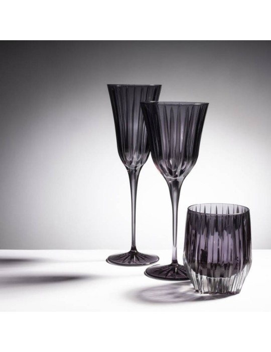 Set 2 Bicchieri Gem Quarzo in Vetro Grigio –...