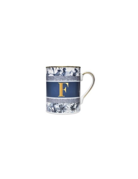 Alphabet – Mug Lettera F in Porcellana Blu Baci Milano
