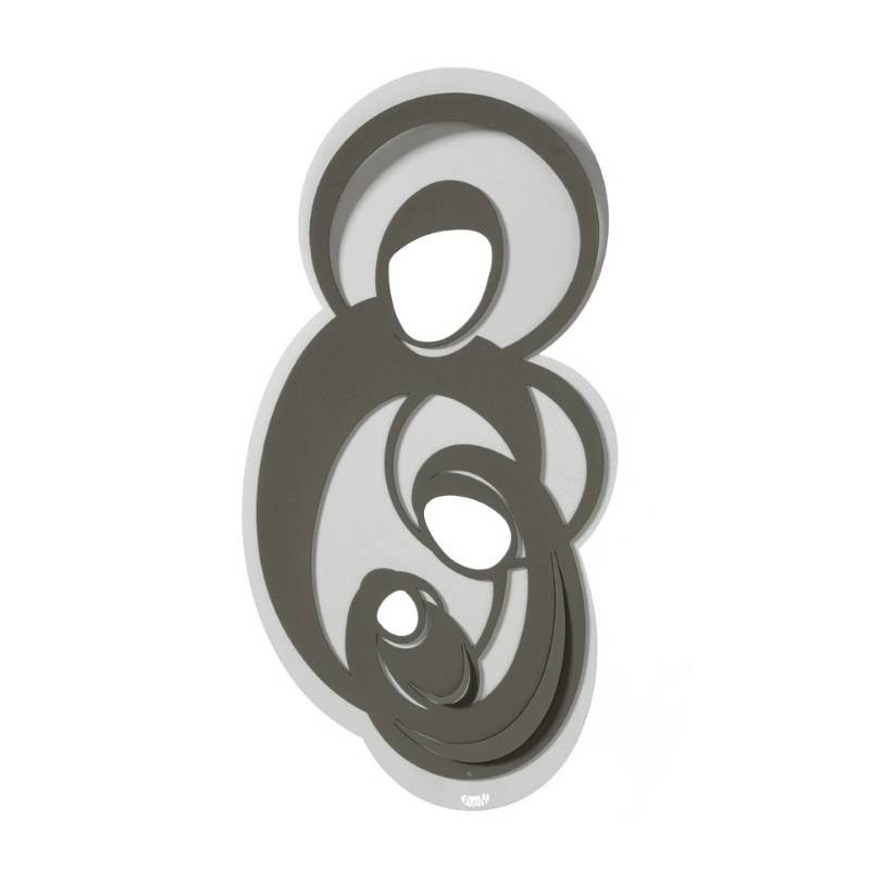 Pannello Decorativo in Ferro Icona Sacra Famiglia Piccola da Parete