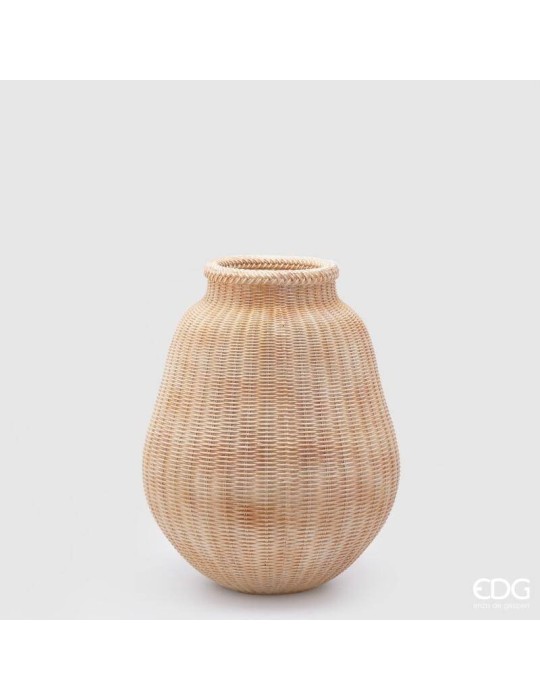 Vaso Intreccio Hazelnut Waterproof in Poliresina – 56 cm – EDG