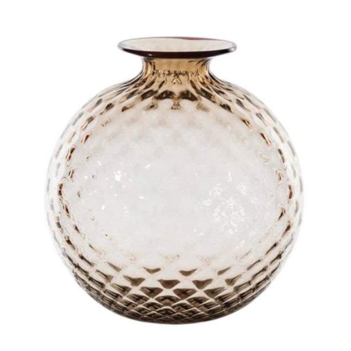 Venini Vaso Monofiori Balloton sabbiato moka alto 20,5 cm