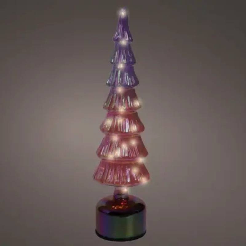 Albero Rotante in Vetro con Micro LED Pink –...