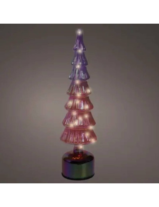 Albero Rotante in Vetro con Micro LED Pink –...