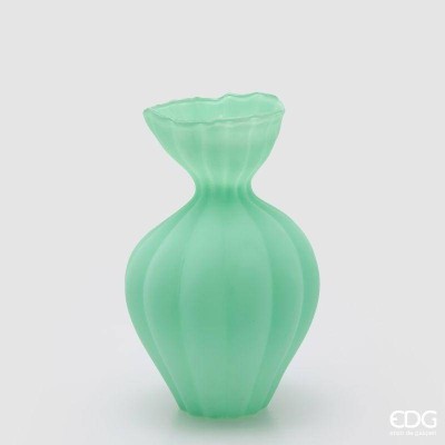 Vaso Flow Sinuoso Waterproof in Vetro Satinato Verde –...