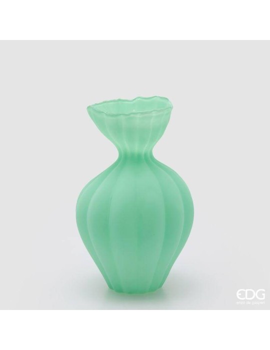 Vaso Flow Sinuoso Waterproof in Vetro Satinato Verde – EDG Enzo De Gasperi