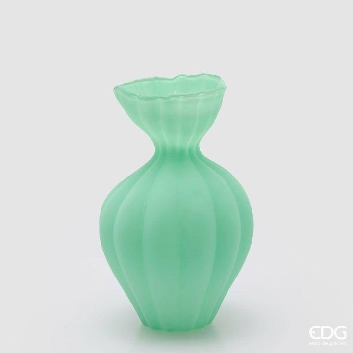 EDG Enzo De Gasperi Vaso Flow vetro satinato verde 30,5 cm